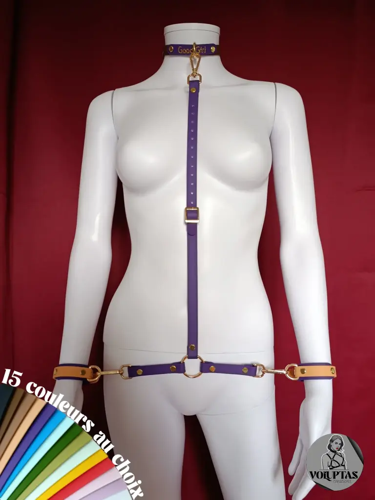 Attache BDSM TRES LIGATURA — Pour menottes & collier 