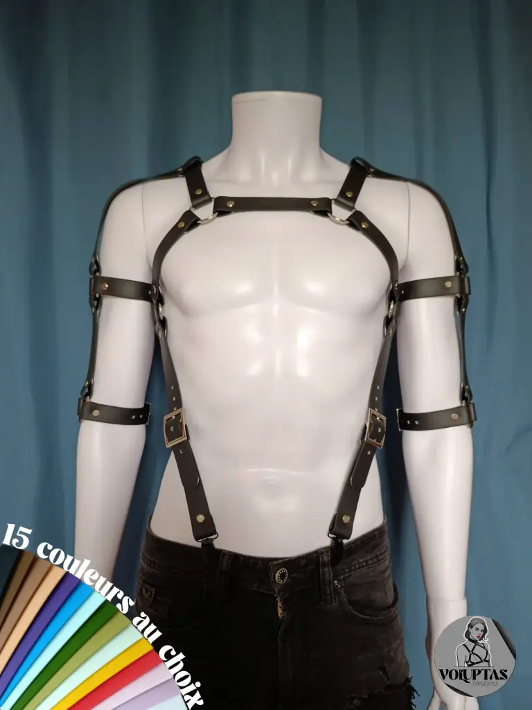 Harnais BDSM AUCTARO —  Accroche pantalon + biceps & coudes