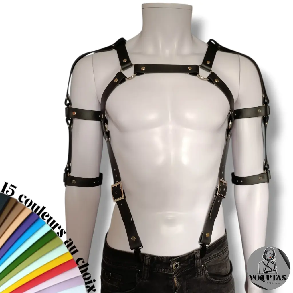 Harnais BDSM AUCTARO —  Accroche pantalon + biceps & coudes