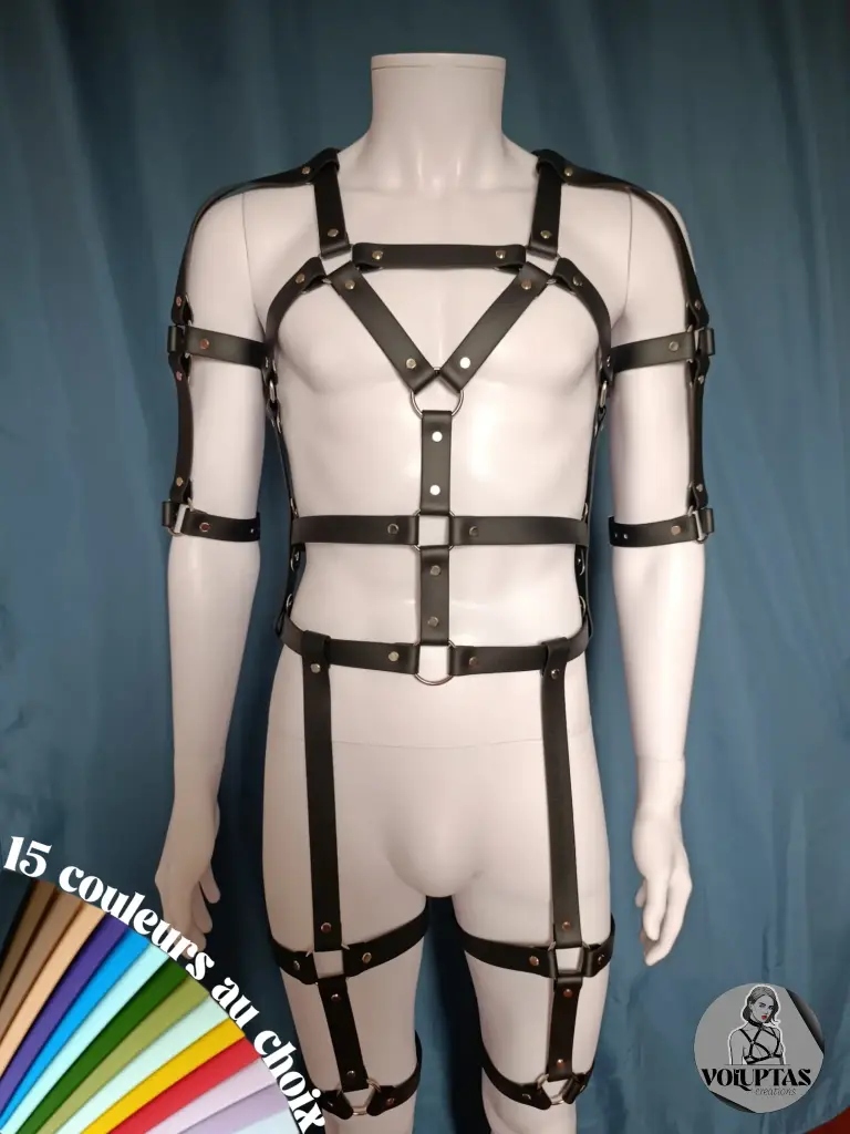 Harnais BDSM VIXENO — Complet + biceps & coudes 