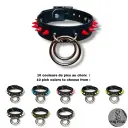 Collier TOTALIA en cuir vegan noir avec pics — Personnalisable