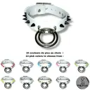 Collier TOTALIA en cuir vegan blanc avec pics — Personnalisable