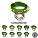 Collier TOTALIA en cuir vegan militaire avec pics — Personnalisable