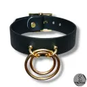 Collier TOTALIA en cuir vegan noir — Texte en option sur les côtés