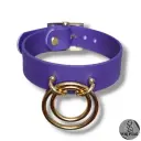 Collier TOTALIA en cuir vegan violet — Texte en option sur les côtés