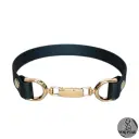 Collier ADORA en cuir vegan noir — Sur mesure avec texte personnalisable en option