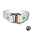 Collier NEXA en cuir vegan blanc — Sur mesure avec texte personnalisable en option