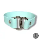 Collier NEXA en cuir vegan bleu pastel — Sur mesure avec texte personnalisable en option