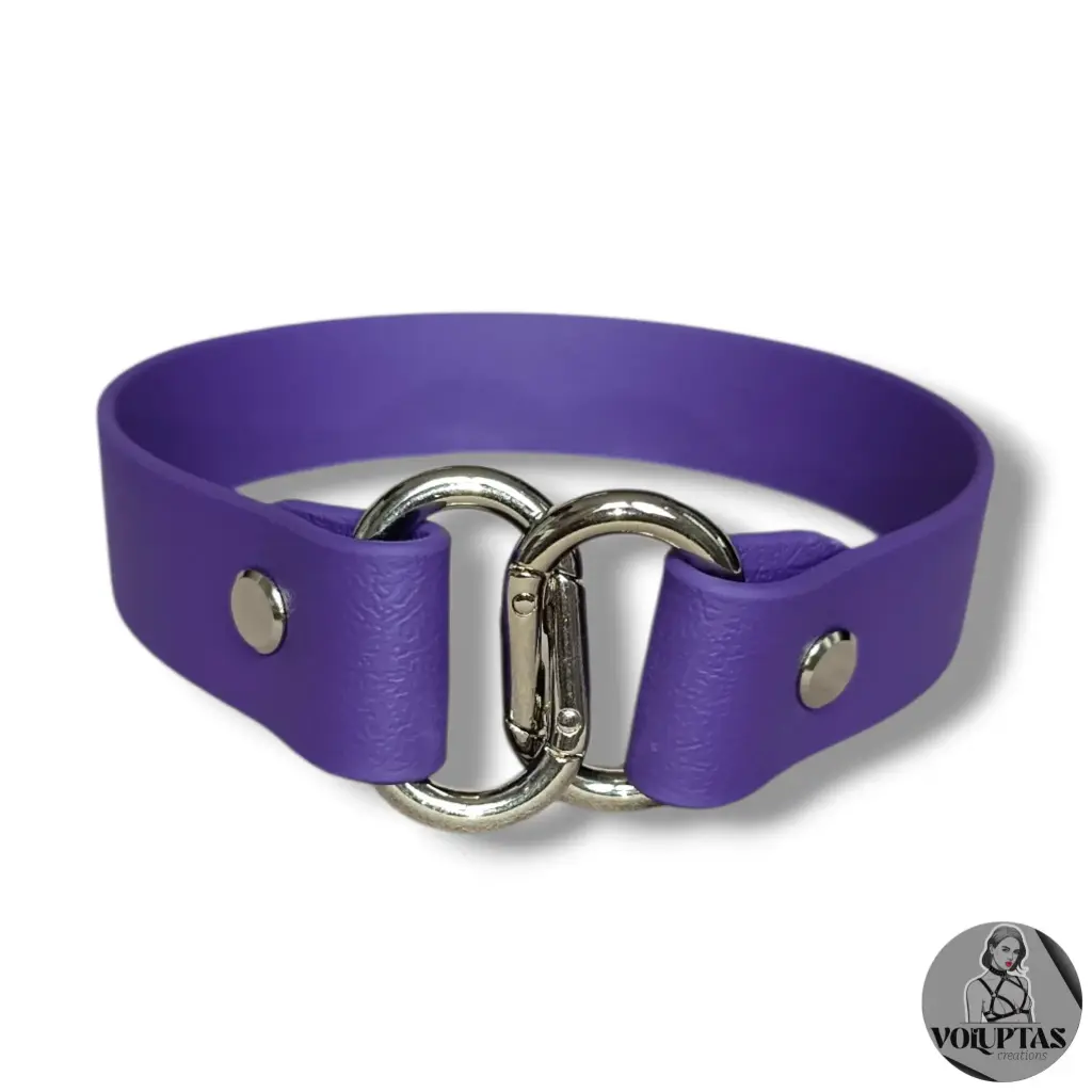 Collier NEXA en cuir vegan violet — Sur mesure avec texte personnalisable en option