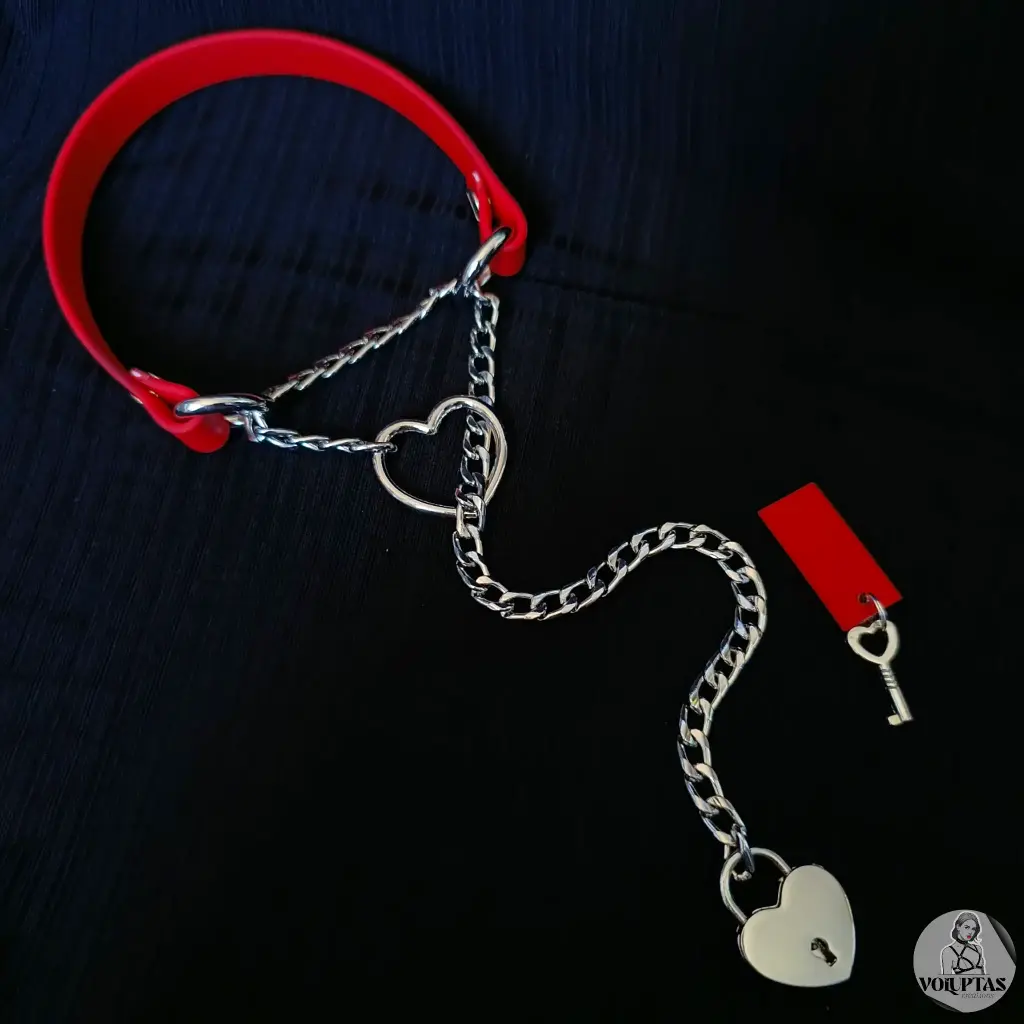 Collier étrangleur / martingale TENEXIA en cuir vegan rouge — Sur mesure avec texte personnalisable en option - 16 ou 25mm de largeur