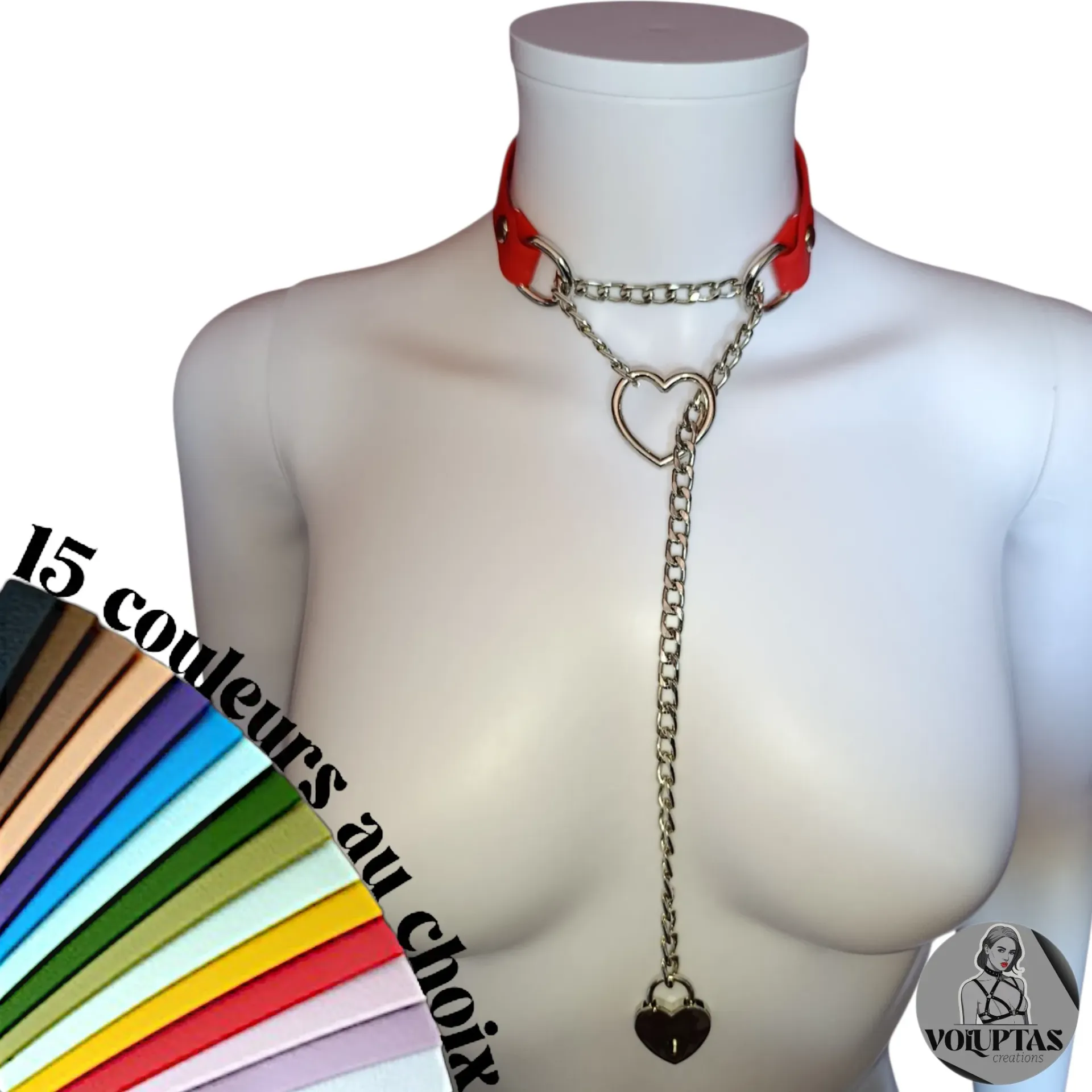 Collier martingale / étrangleur TENEXIA en cuir vegan — Sur mesure & 100% personnalisable - 16 ou 25mm de largeur