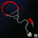 Collier martingale / étrangleur TENEXIA en cuir vegan rouge — Sur mesure avec texte personnalisable en option - 16 ou 25mm de largeur