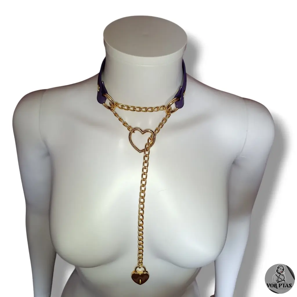 Collier martingale / étrangleur TENEXIA en cuir vegan violet — Sur mesure avec texte personnalisable en option - 16 ou 25mm de largeur