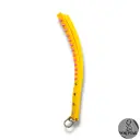 Slapper FERULA avec pics - 5 bandes de cuir vegan jaune tournesol — Texte en option personnalisable (+couleur au choix) 