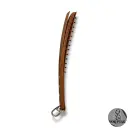 Slapper FERULA avec pics - 5 bandes de cuir vegan marron foncé — Texte en option personnalisable (+couleur au choix)