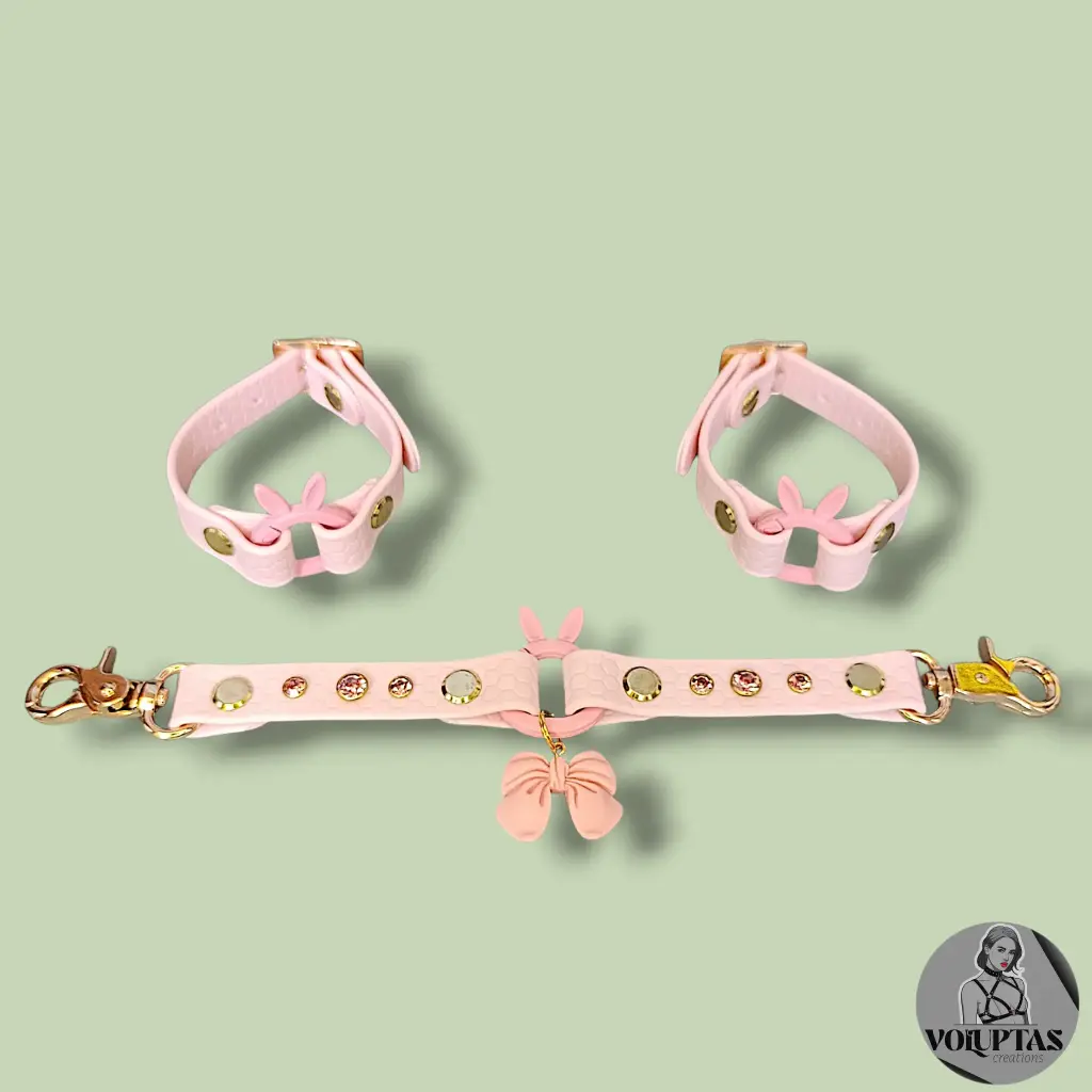 Menottes BDSM LAPINA avec boucleries dorées — Poignets - Edition limitée
