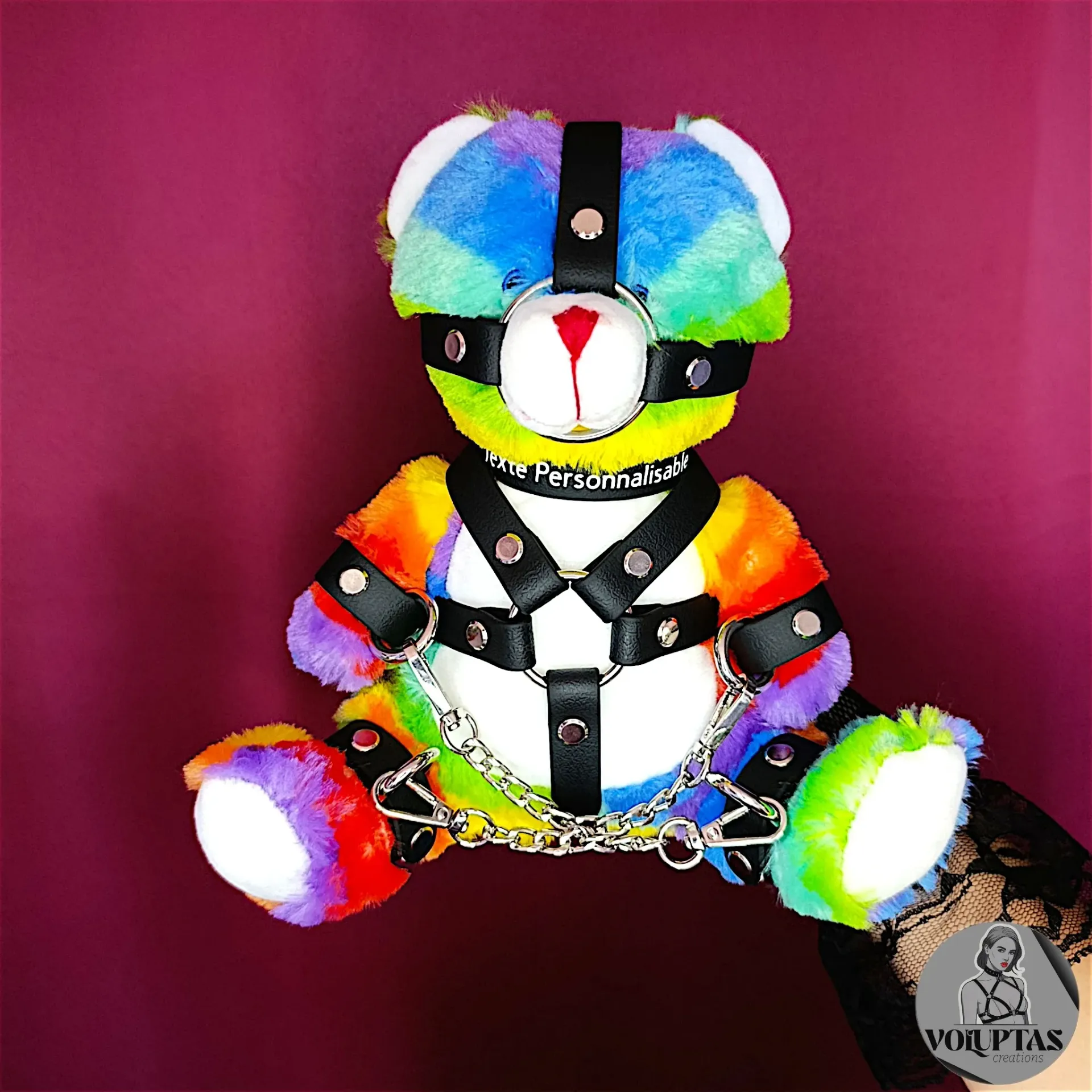 Peluche Ours BDSM LGBT — Texte en option personnalisable