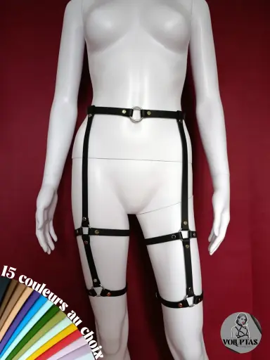 Jarretières BDSM MIRAVA — 2 étages : cuisses & genoux