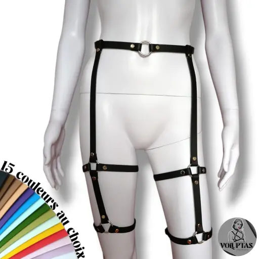 Jarretières BDSM MIRAVA — 2 étages : cuisses & genoux