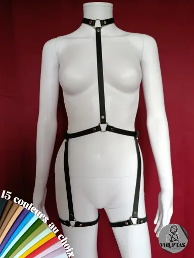 Jarretière avec collier BDSM POTENSA —  1 étage : cuisses 
