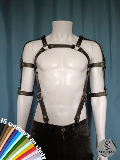 Harnais BDSM AUCTARO —  Accroche pantalon + biceps & coudes