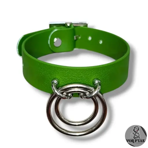 Collier TOTALIA en cuir vegan militaire — Texte en option sur les côtés