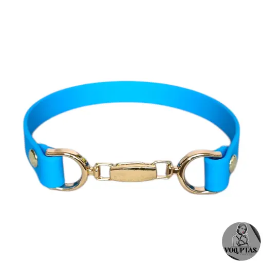 Collier ADORA en cuir vegan bleu — Sur mesure avec texte personnalisable en option