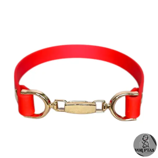 Collier ADORA en cuir vegan rouge — Sur mesure avec texte personnalisable en option