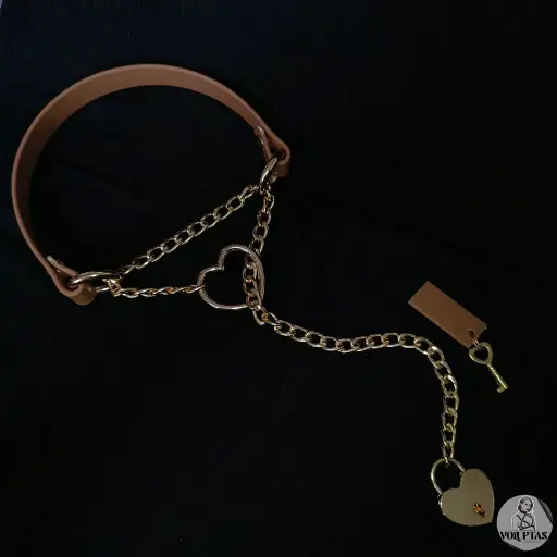 Collier étrangleur / martingale TENEXIA en cuir vegan marron — Sur mesure avec texte personnalisable en option - 16 ou 25mm de largeur